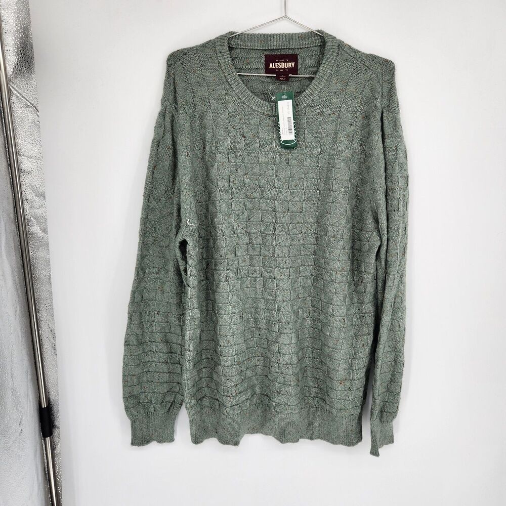 Alesbury Men's Green Large Textured‎ Neps Crewneck Sweater NWT